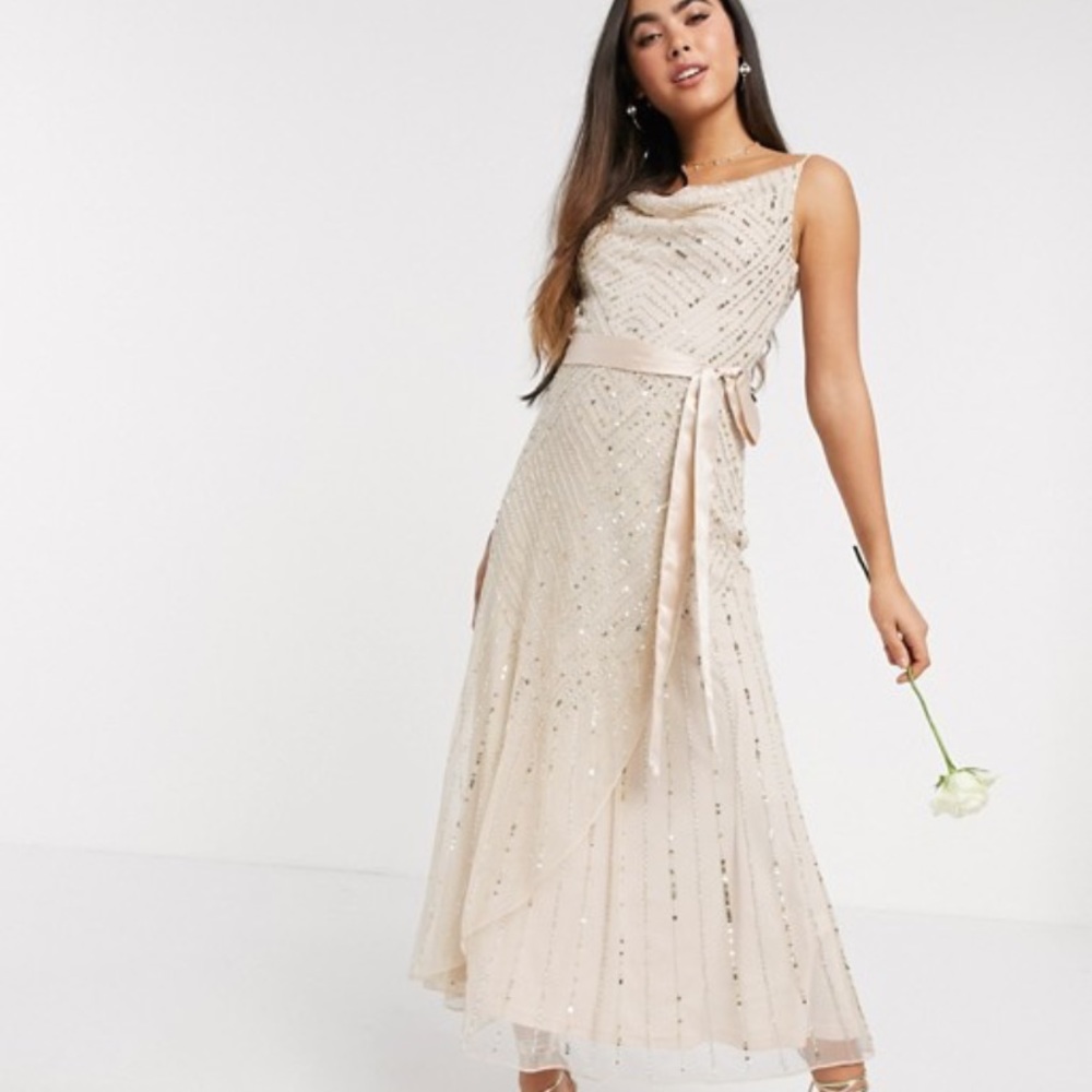 Amelia Rose embellished cami midi dress